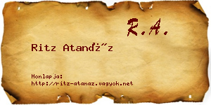 Ritz Atanáz névjegykártya